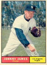 1961 Topps Baseball Cards      457     Johnny James-(Listed as Angel,-but wearing Yankee-uniform and cap)